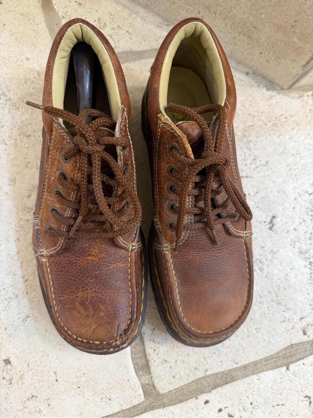 Dr. Martens Brown Leather Moc-Toe Lace-Up Boots